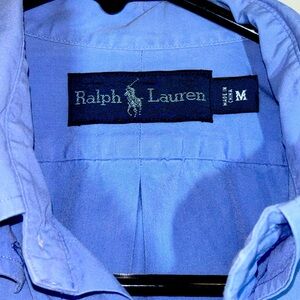 Men’s Adult Medium Light Blue Polo Dress Shirt